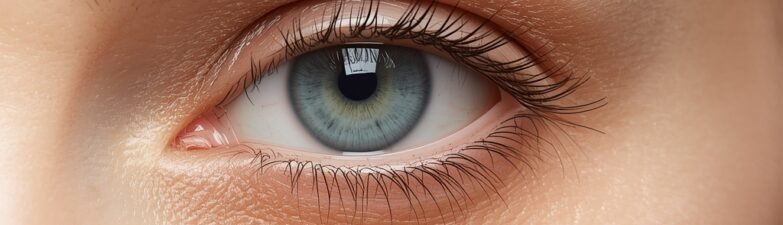 Close-up photo of the under-eye area showing the tear trough region and natural skin texture