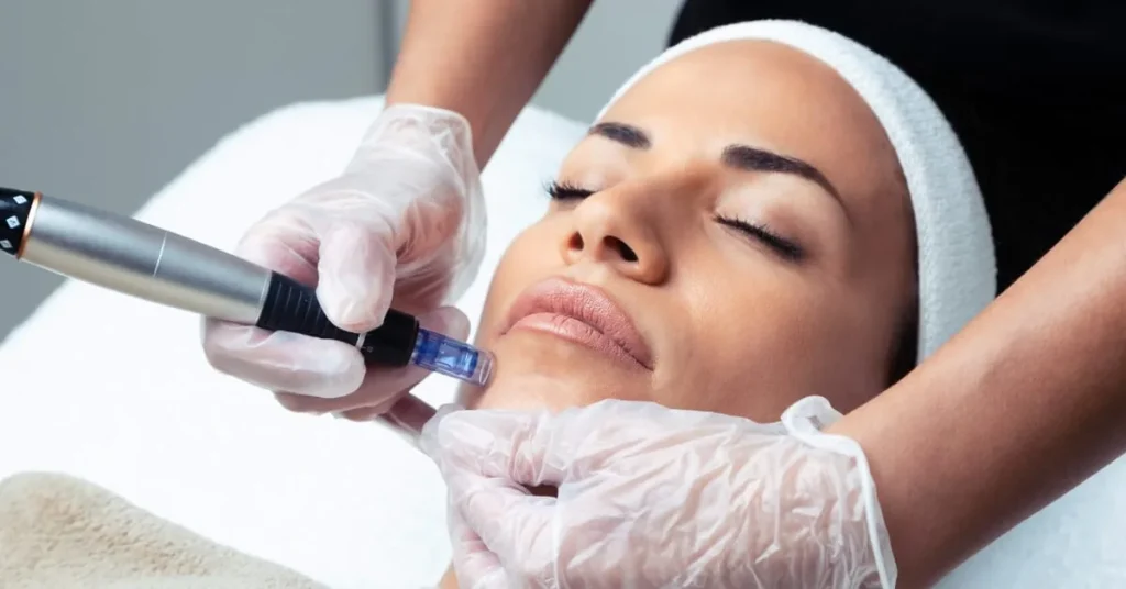 Microneedling session in progress using SkinPen precision device at Express Med Spa. what is microneedling