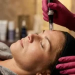 Professional microneedling collagen induction therapy performed by licensed provider at Express Med Spa
