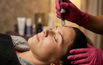 Professional microneedling collagen induction therapy performed by licensed provider at Express Med Spa