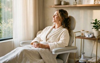 busy mom receiving a non-invasive treatment for a natural look at a med spa